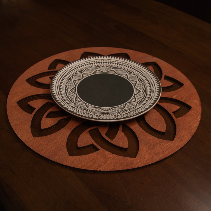 Hermia Lugh - Rose Juego de 6 Salvamanteles de Madera Rosa